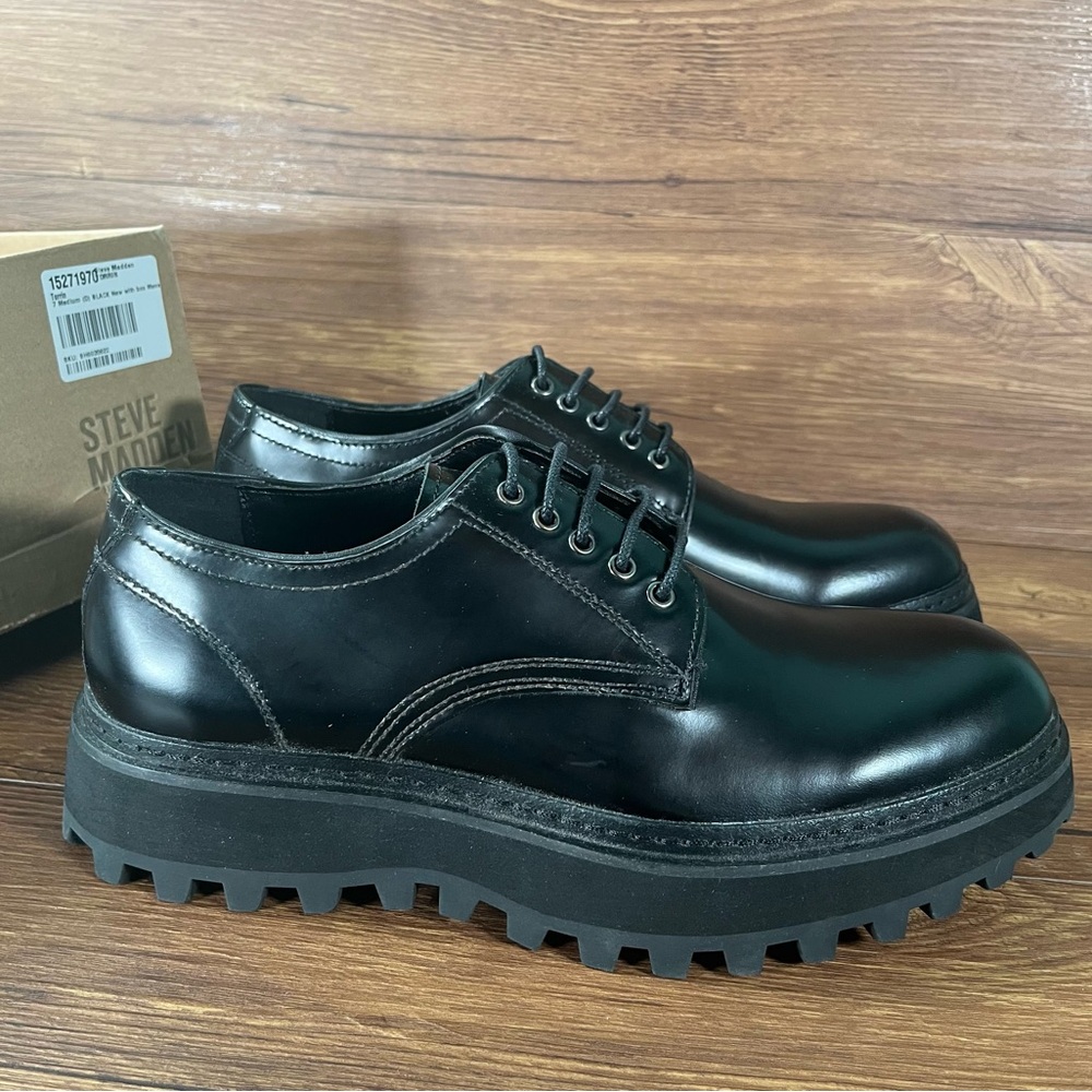 Steve Madden Black Lug Sole Derby Sneakers